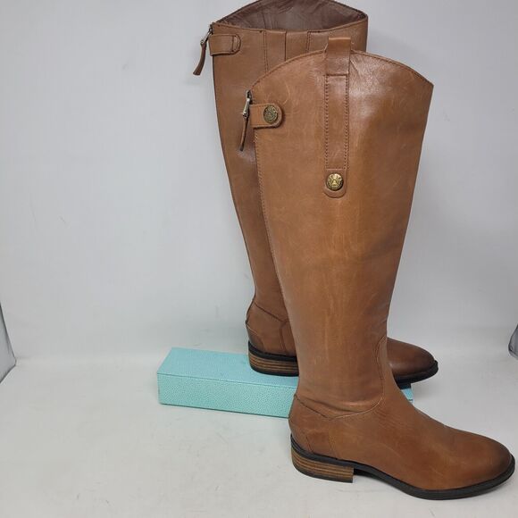 Sam Edelman Penny 2 Leather Riding Boots Women's Sz 4.5 Brown Equestrian Biker - Picture 4 of 10